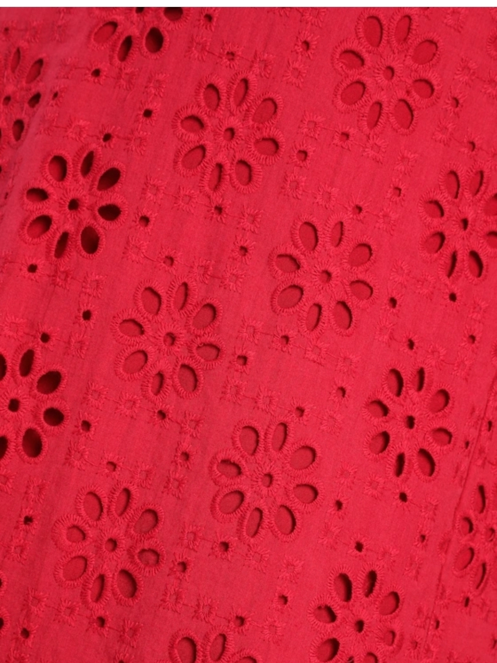 Lulu's Crimson Eyelet Asymmetrical Midi Dress Medium - Picture 5 of 15
